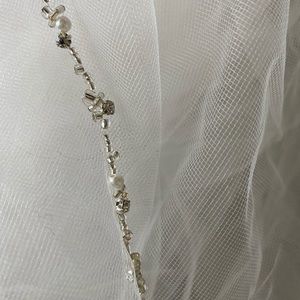 White cathedral beaded veil
